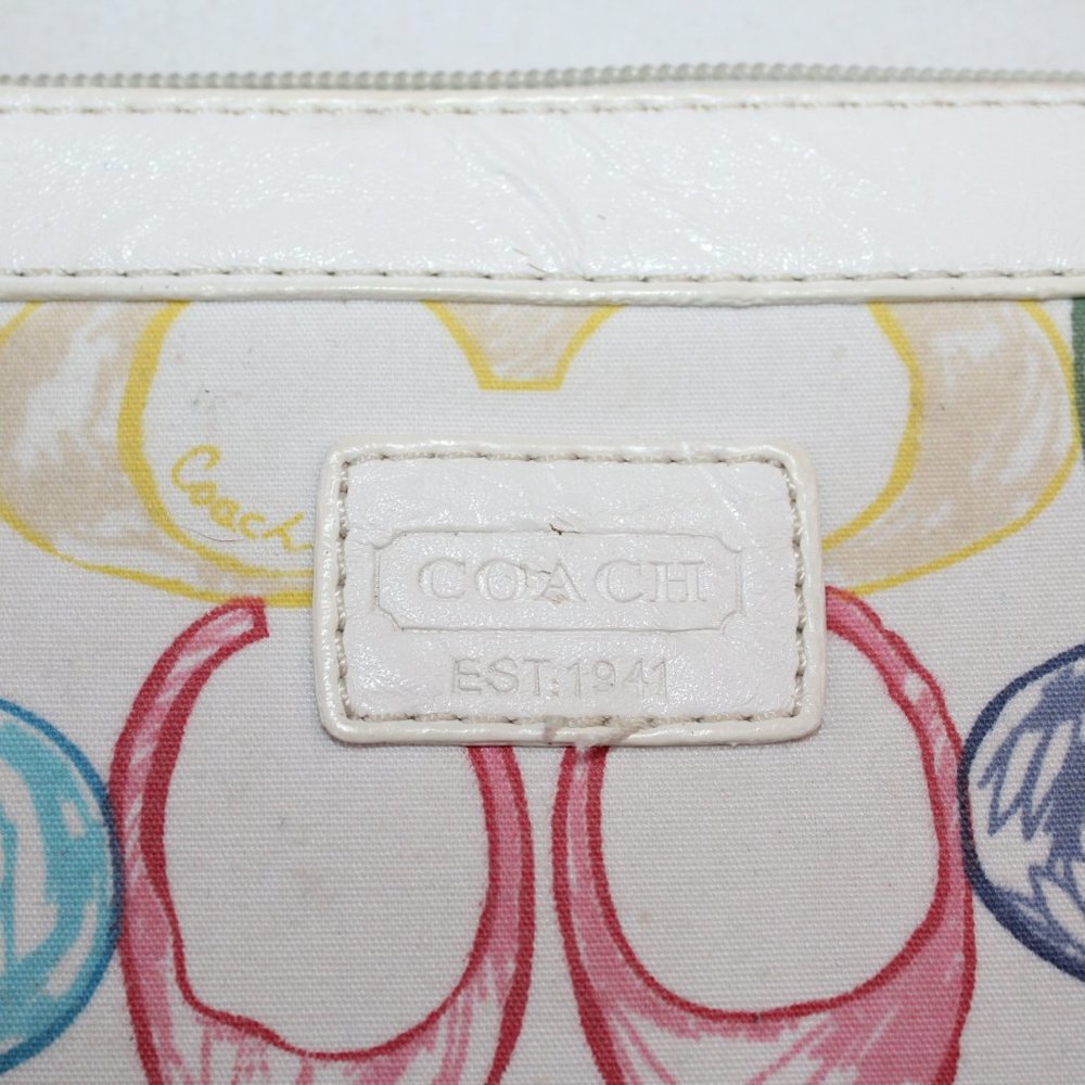 Coach Wristlet Multicolored Rainbow C Logo Fabric #162 - Picture 3 of 10